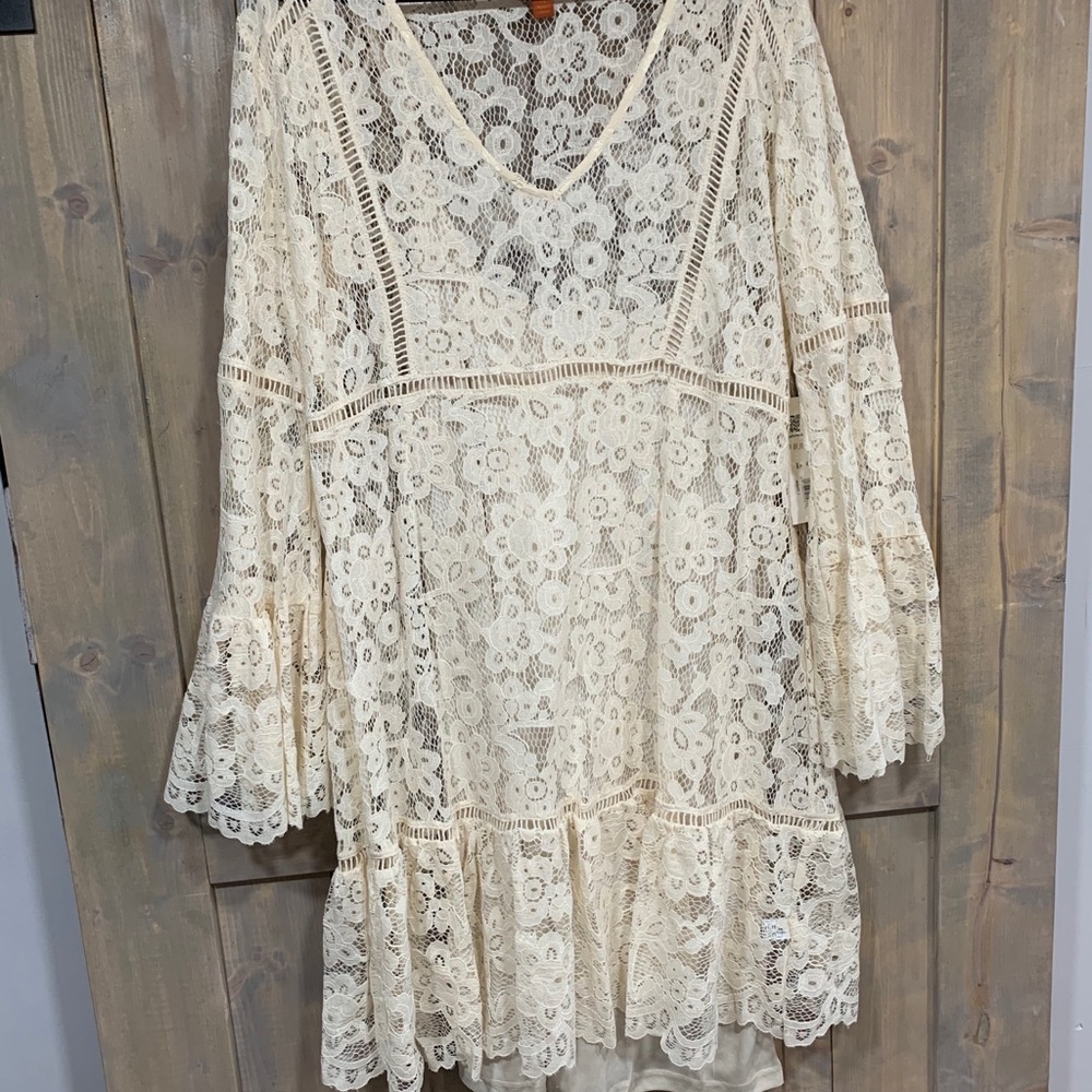 Rustic cream lace dress